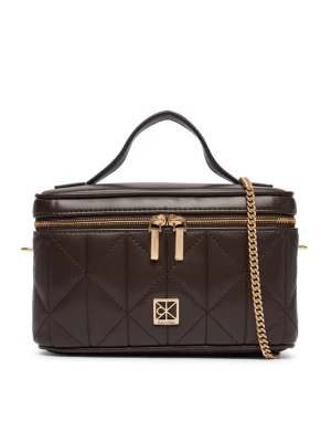 Calvin Klein Torebka Quilted Beauty Case On Chain LV04F1123G Brązowy ciemny