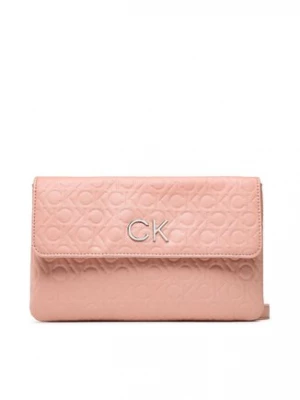 Calvin Klein Torebka Re-Lock Dbl Crossbody Emb Mono K60K610206 Różowy