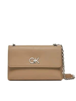 Calvin Klein Torebka Re-Lock Ew Conv Crossbody K60K611084 Beżowy