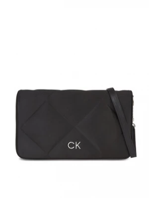 Calvin Klein Torebka Re-Lock Quilt Shoulder Bag-Satin K60K611300 Czarny