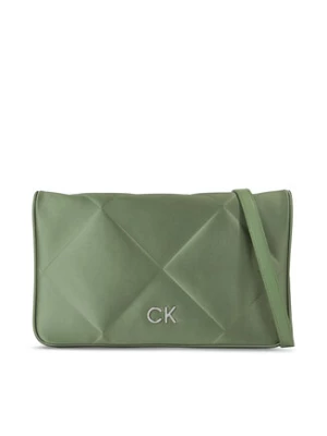 Calvin Klein Torebka Re-Lock Quilt Shoulder Bag-Satin K60K611300 Zielony