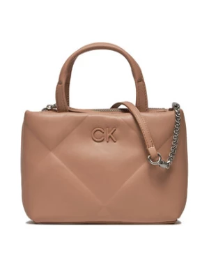 Calvin Klein Torebka Re-Lock Quilt Tote Mini K60K611340 Beżowy