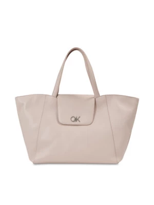 Calvin Klein Torebka Re-Lock Shopper W/Flap K60K611052 Szary