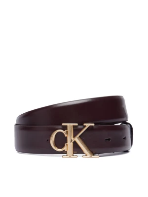 Calvin Klein Pasek Round Ck Buckle 30Mm Belt Smooth LV04F7074G Bordowy
