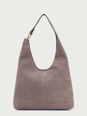 Calvin Klein torebka shopper damska zamszowa fioletowy