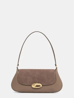 Calvin Klein torebka skórzana kolor beżowy LV04F3337G