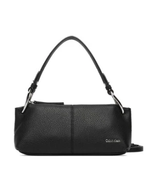 Calvin Klein Torebka Slouchy Leather Small Conv Bag LV04F3659G Czarny