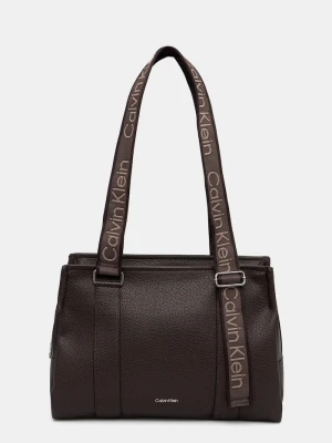 Calvin Klein torebka tote damska z imitacji skóry brązowy