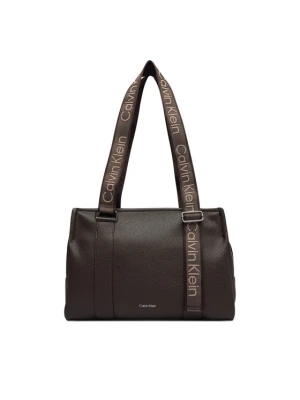 Calvin Klein Torebka Webbing Adj Strap Tote LV04F3644G Brązowy