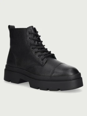 Calvin Klein trapery męskie skórzane LUGGED MID LACE UP TC TU LTH czarny