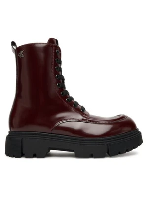 Calvin Klein Trapery Tronchetto Allacciato V4A5-83132-1453 Bordowy