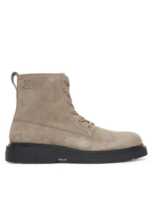 Calvin Klein Trzewiki Combat Ess Lace Up Zip Boot Su YM0YM01371 Szary