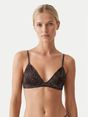 Calvin Klein Underwear Biustonosz braletka Signature Satin LV00QF8392 Brązowy