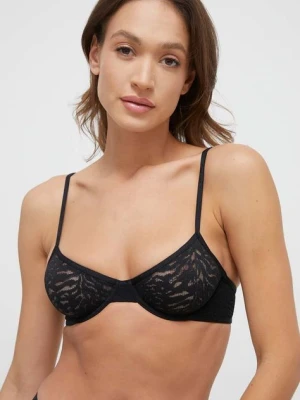 Calvin Klein Underwear biustonosz kolor czarny koronkowy gładki