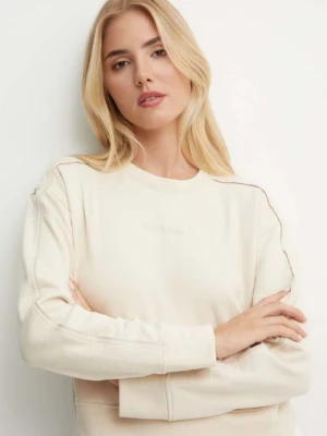 Calvin Klein Underwear bluza bawełniana lounge kolor beżowy gładka 000QS7264E