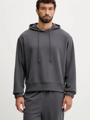 Calvin Klein Underwear bluza lounge męska kolor szary z kapturem gładka LV00NM2930
