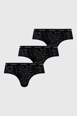 Calvin Klein Underwear brazyliany 3-pack kolor czarny z koronki