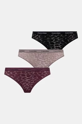 Calvin Klein Underwear figi 3-pack kolor bordowy 000QD5069E