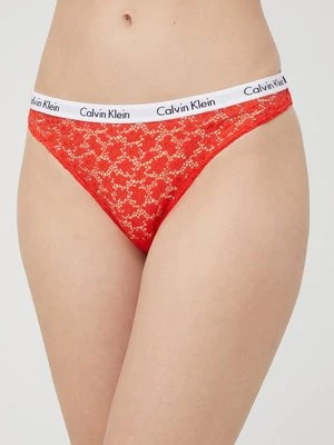 Calvin Klein Underwear figi (3-pack) kolor czerwony z koronki