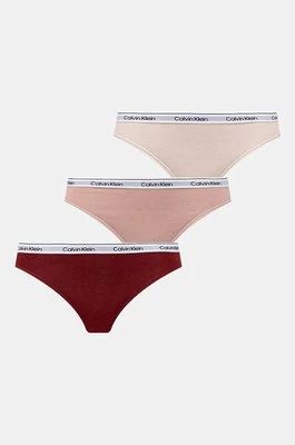 Calvin Klein Underwear figi 3-pack kolor różowy 000QD5207E