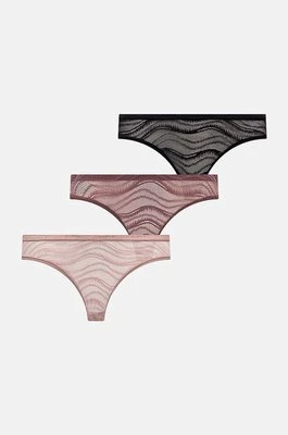 Calvin Klein Underwear figi 3-pack kolor różowy z koronki 000QD5203E