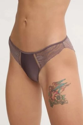 Calvin Klein Underwear figi kolor brązowy z koronki 000QF7919E