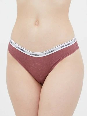 Calvin Klein Underwear figi kolor czerwony z koronki