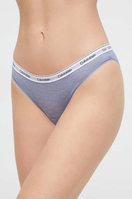 Calvin Klein Underwear figi kolor niebieski z koronki