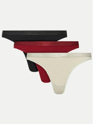 Calvin Klein Underwear Komplet 3 par stringów Thong 3pk 000QD5244E Kolorowy