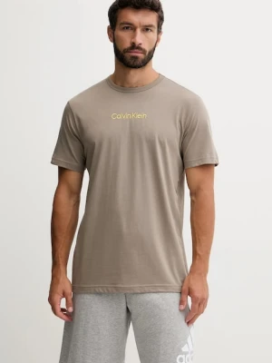 Calvin Klein Underwear koszulka piżamowa kolor beżowy gładka 000NM2748E