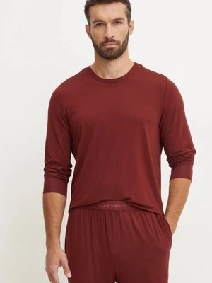 Calvin Klein Underwear longsleeve piżamowy kolor czerwony gładka 000NM2234E