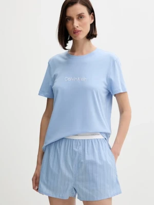 Calvin Klein Underwear piżama bawełniana damska kolor niebieski bawełniana LV00QS7576