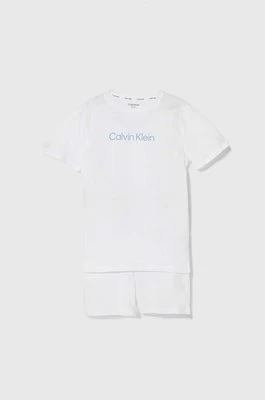 Calvin Klein Underwear piżama bawełniana dziecięca kolor biały z nadrukiem