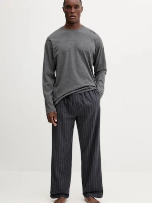Calvin Klein Underwear piżama bawełniana kolor szary wzorzysta LV00NM2955