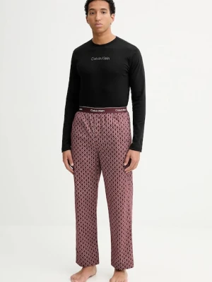 Calvin Klein Underwear piżama bawełniana męska kolor czarny wzorzysta LV00NM2956