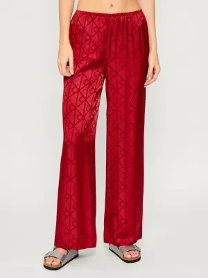 Calvin Klein Underwear Satynowe spodnie od piżamy | Relaxed fit