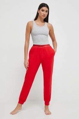 Calvin Klein Underwear spodnie lounge kolor czerwony gładkie