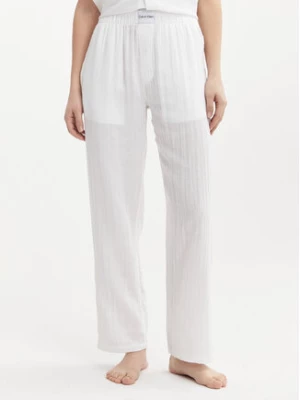 Calvin Klein Underwear Spodnie materiałowe 000QS7140E Biały Relaxed Fit