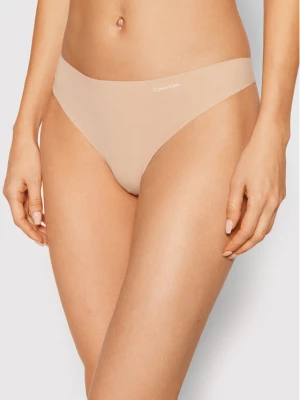 Calvin Klein Underwear Stringi 0000D3428E Beżowy