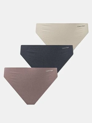 Calvin Klein Underwear stringi 3-pack kolor beżowy 000QD5219E