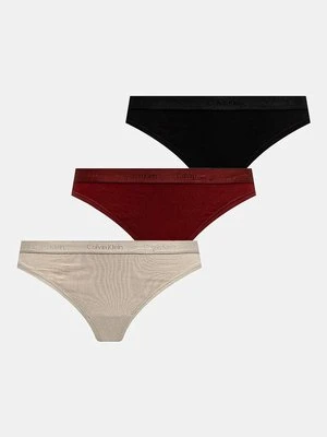 Calvin Klein Underwear stringi 3-pack kolor czarny 000QD5244E