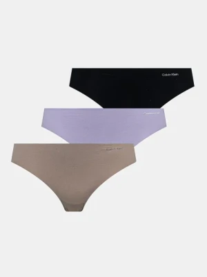 Calvin Klein Underwear stringi 3-pack kolor fioletowy 000QD3558E