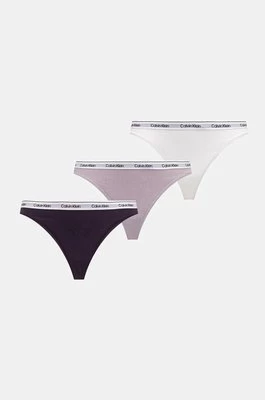 Calvin Klein Underwear stringi 3-pack kolor fioletowy 000QD5209E