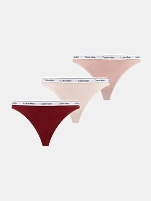 Calvin Klein Underwear stringi 3-pack kolor różowy 000QD5209E