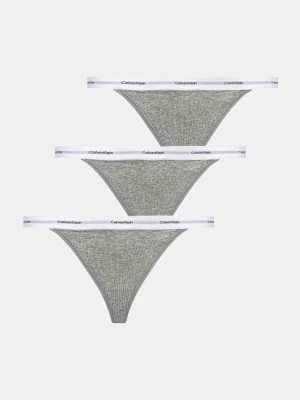 Calvin Klein Underwear stringi 3-pack kolor szary LV00QD5308