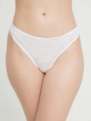 Calvin Klein Underwear stringi kolor biały z koronki