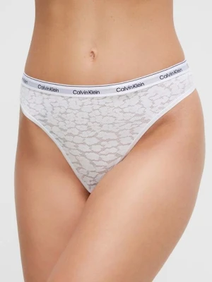 Calvin Klein Underwear stringi kolor biały z koronki