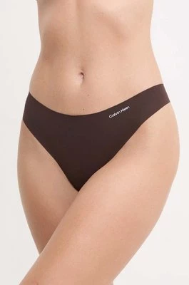 Calvin Klein Underwear stringi kolor brązowy 0000D3428E