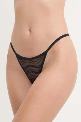 Calvin Klein Underwear stringi kolor czarny z koronki 000QD3994E