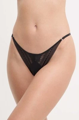Calvin Klein Underwear stringi kolor czarny z koronki 000QF7547E